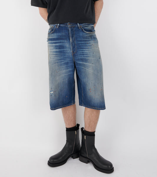 Baggy Denim Shorts Mid Blue
