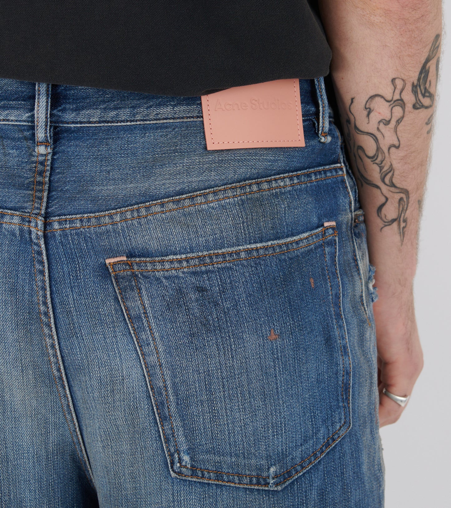 Baggy Denim Shorts Mid Blue