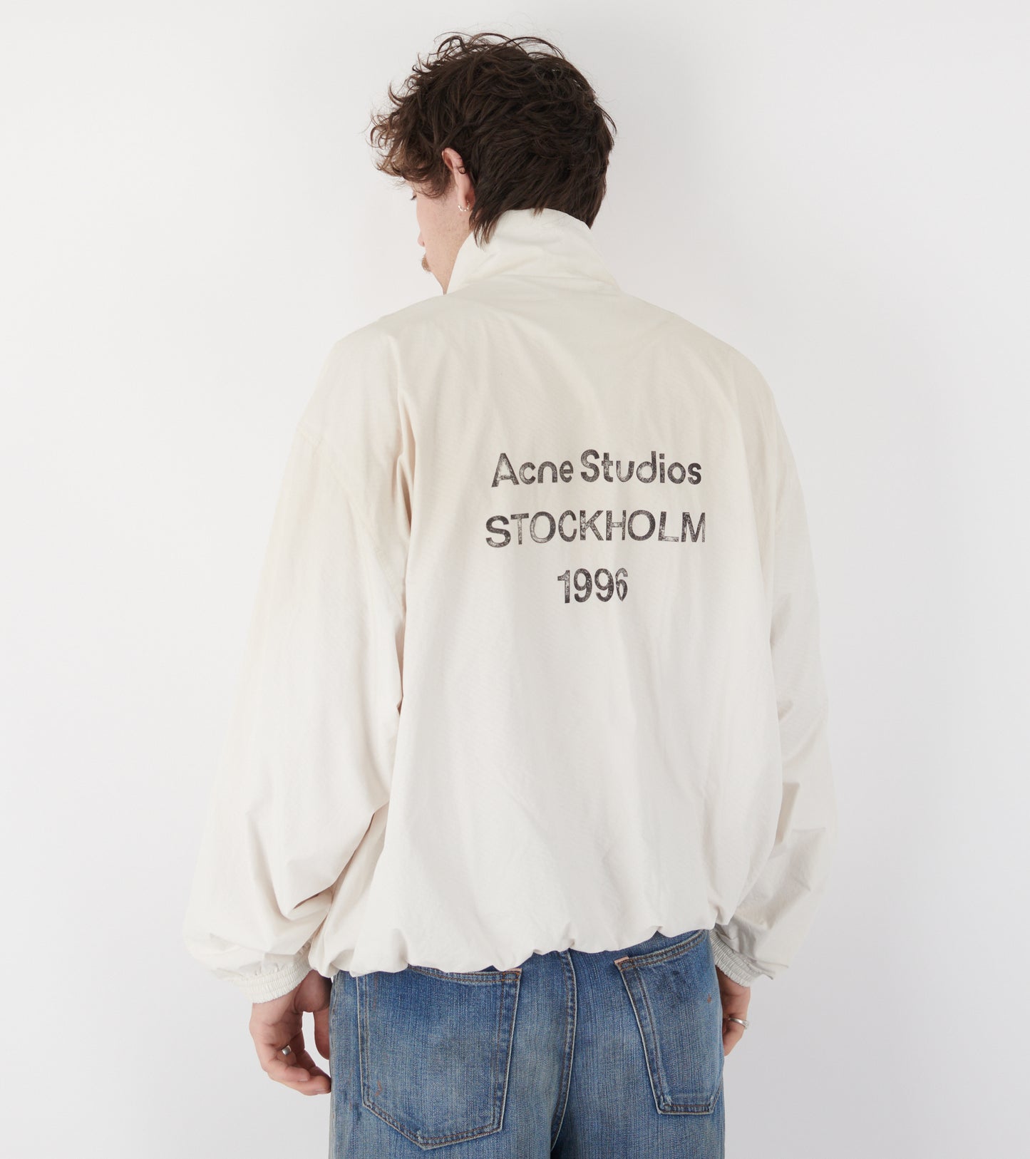 Logo Zipper Jacket Dusty White