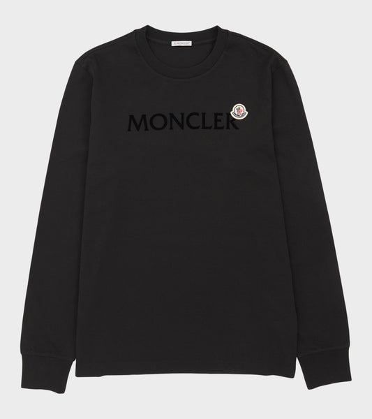 Velour Logo L/S T-shirt Black