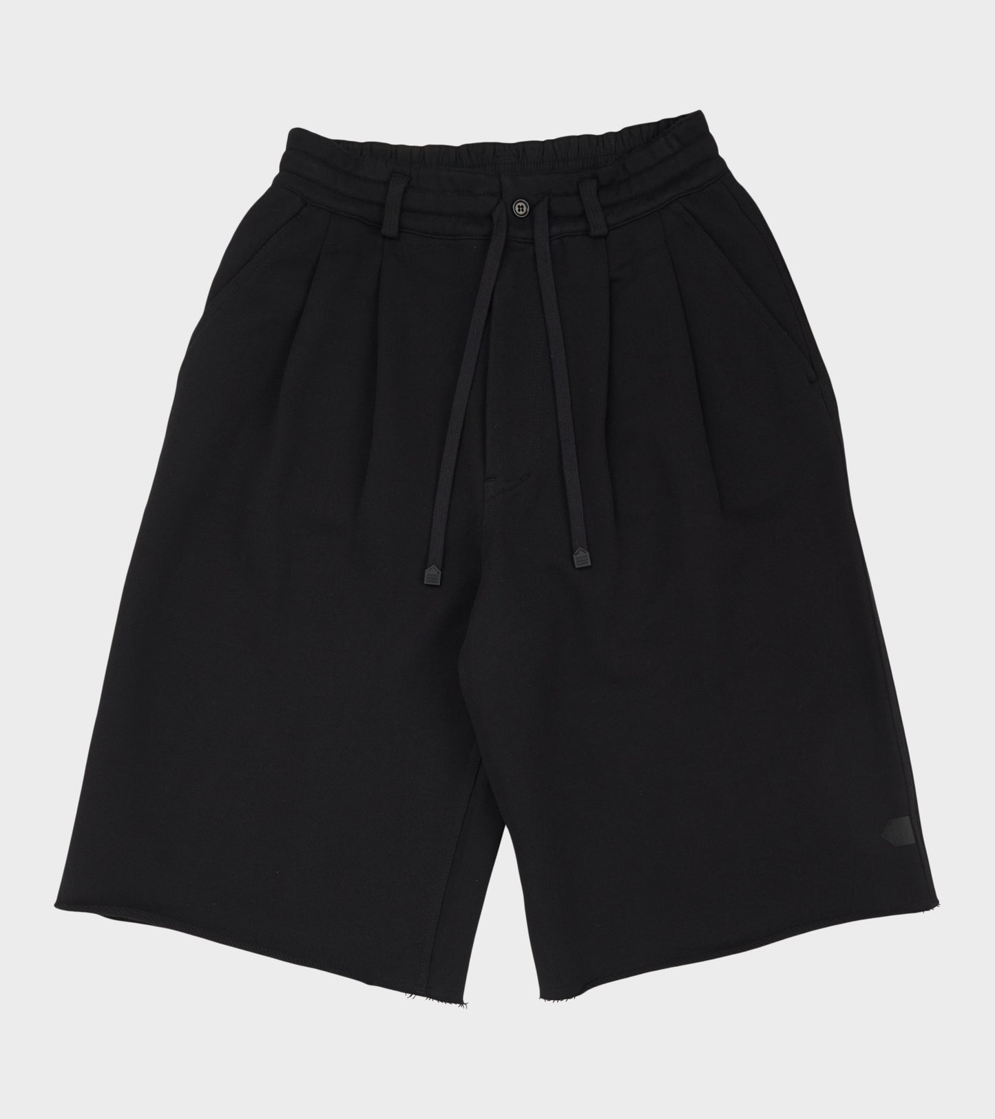 Pleated Sweat Shorts Black