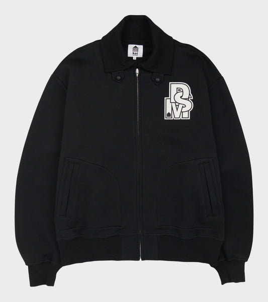 Varsity Sweatshirt Jacket Black