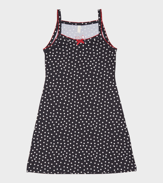 Slip Dress Black Dots