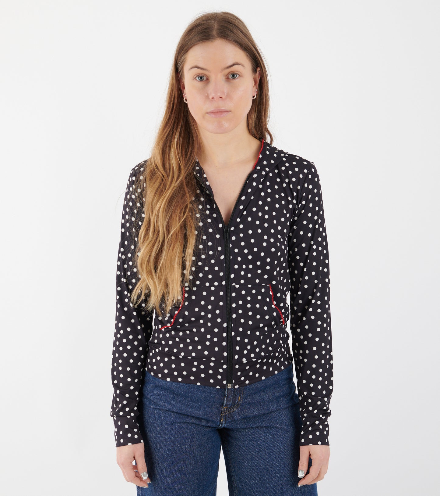 Jersey Hoodie Black Dots