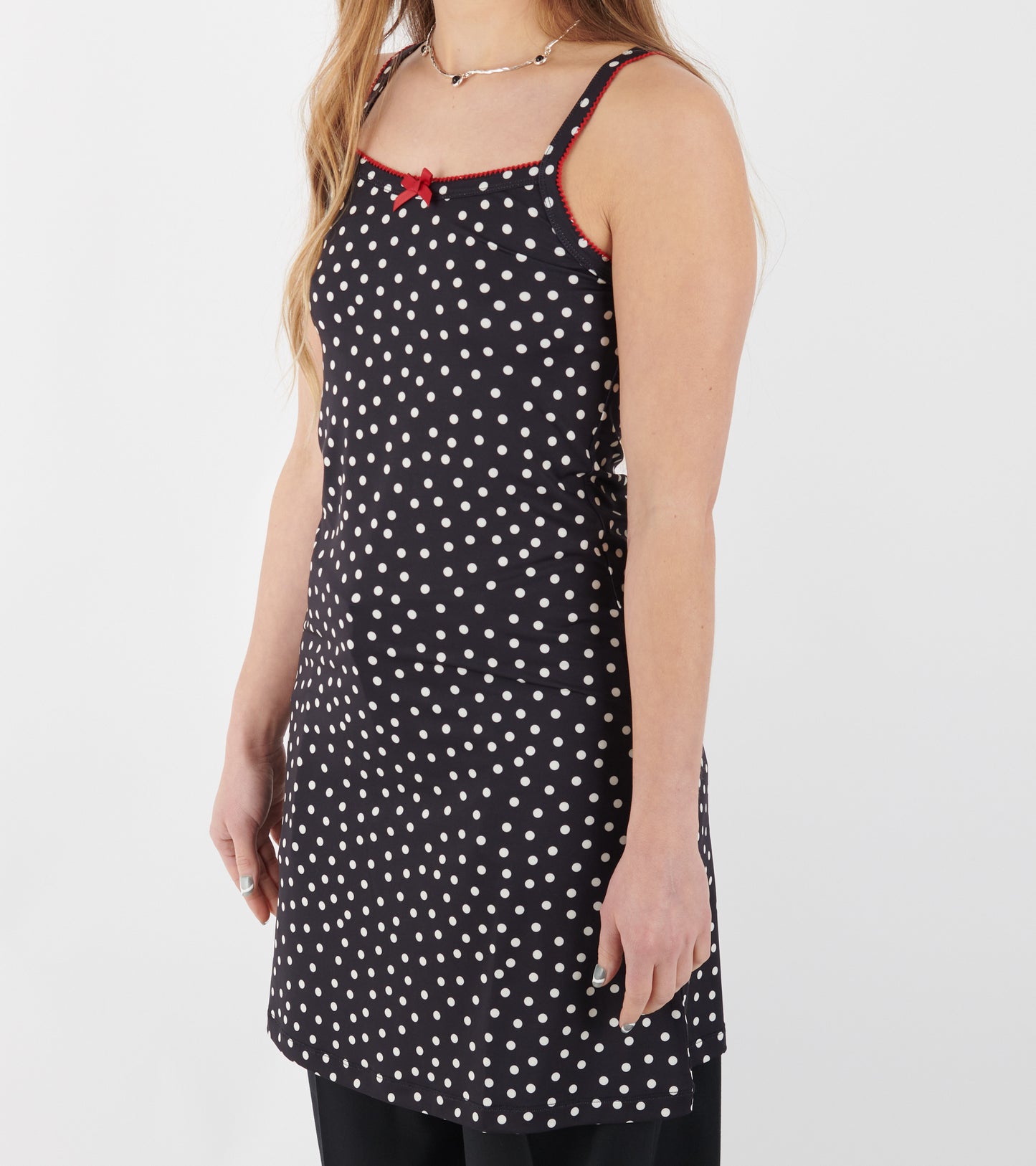 Slip Dress Black Dots