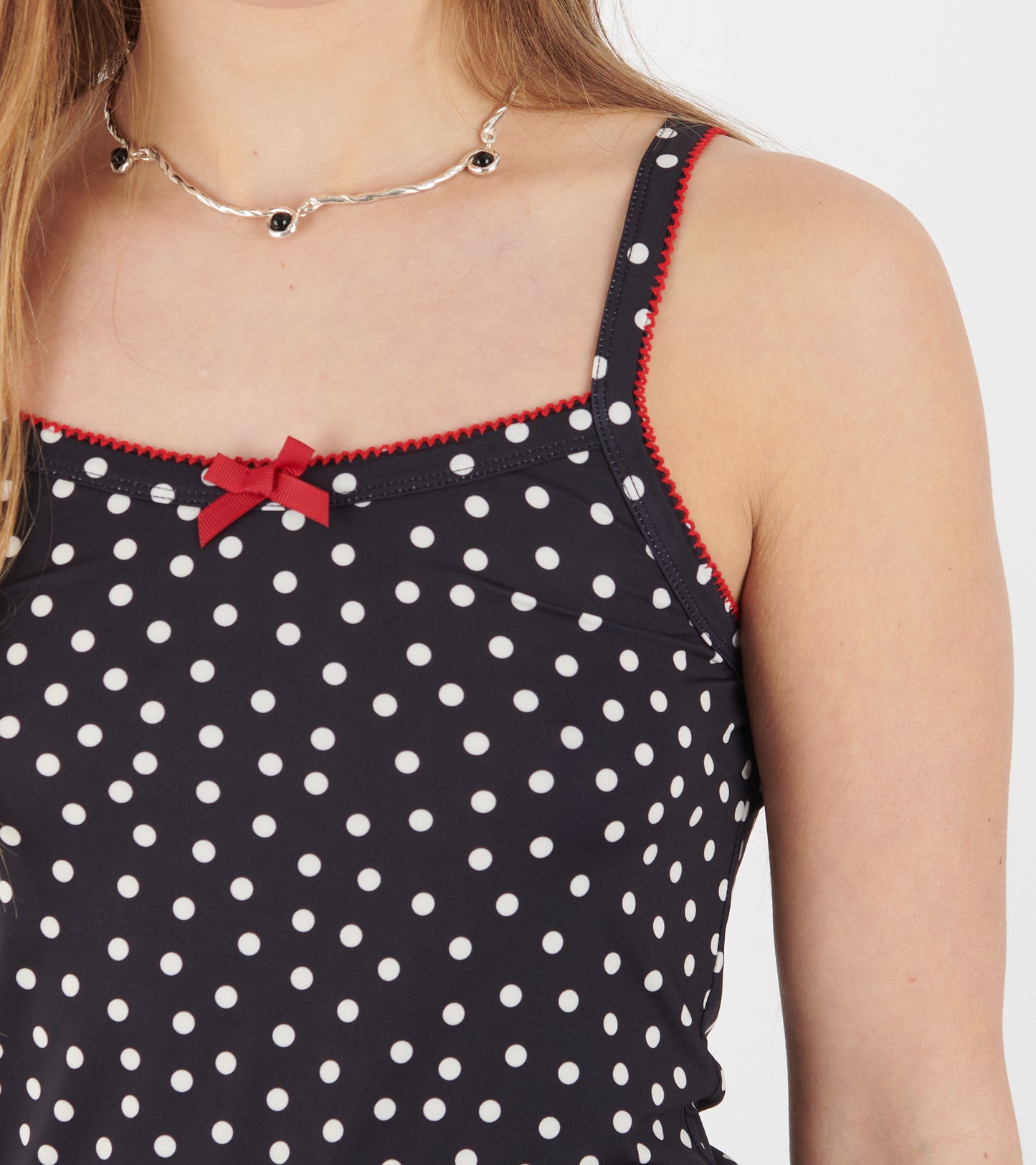 Slip Dress Black Dots
