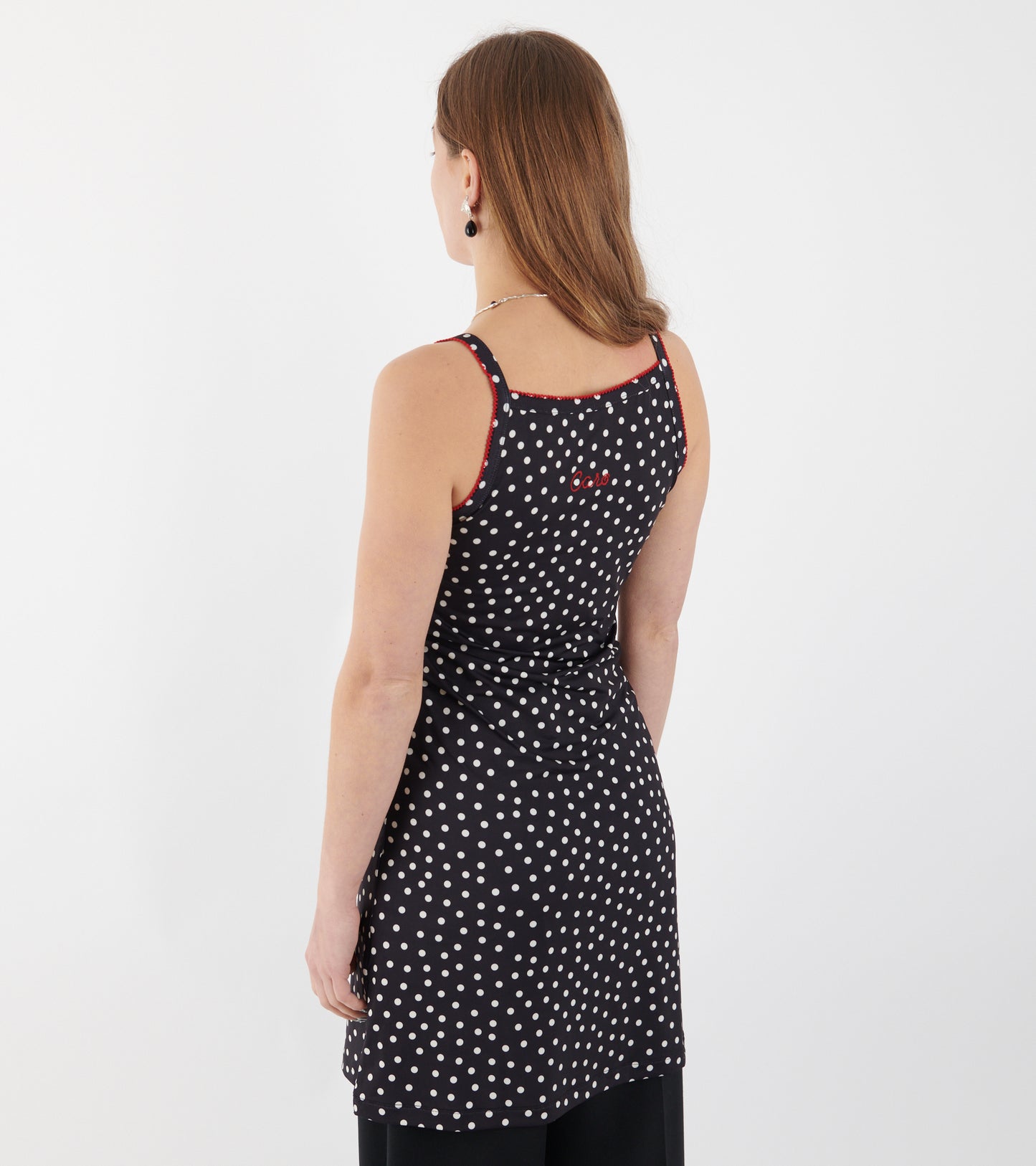 Slip Dress Black Dots