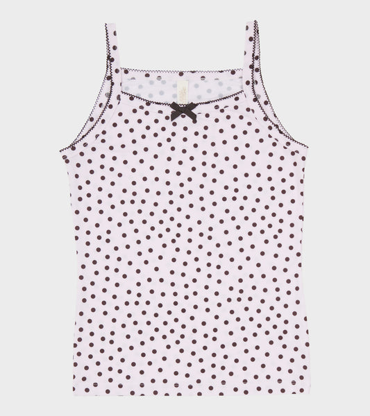 Jersey Tank Top Pink Dots