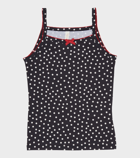 Jersey Tank Top Black Dots