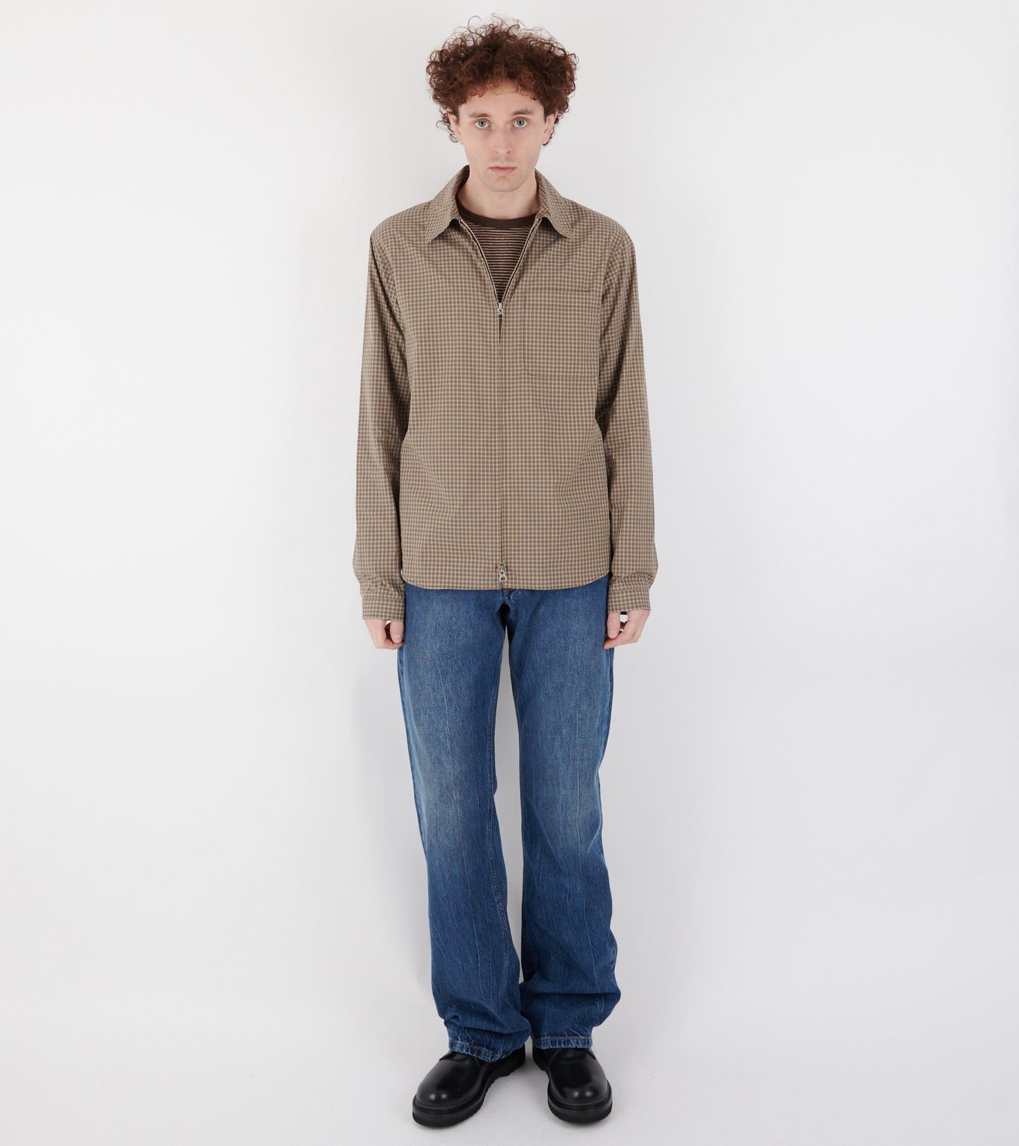 Another Zip Shirt 1.0 Khaki/Brown Check