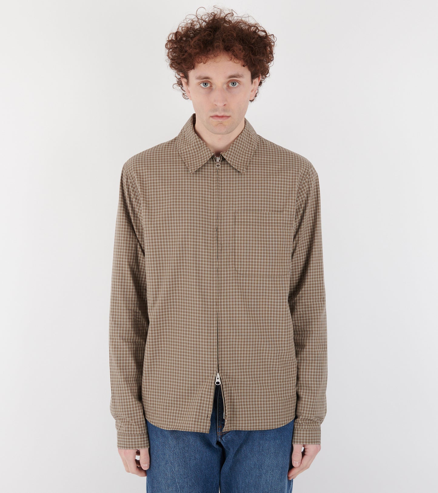 Another Zip Shirt 1.0 Khaki/Brown Check