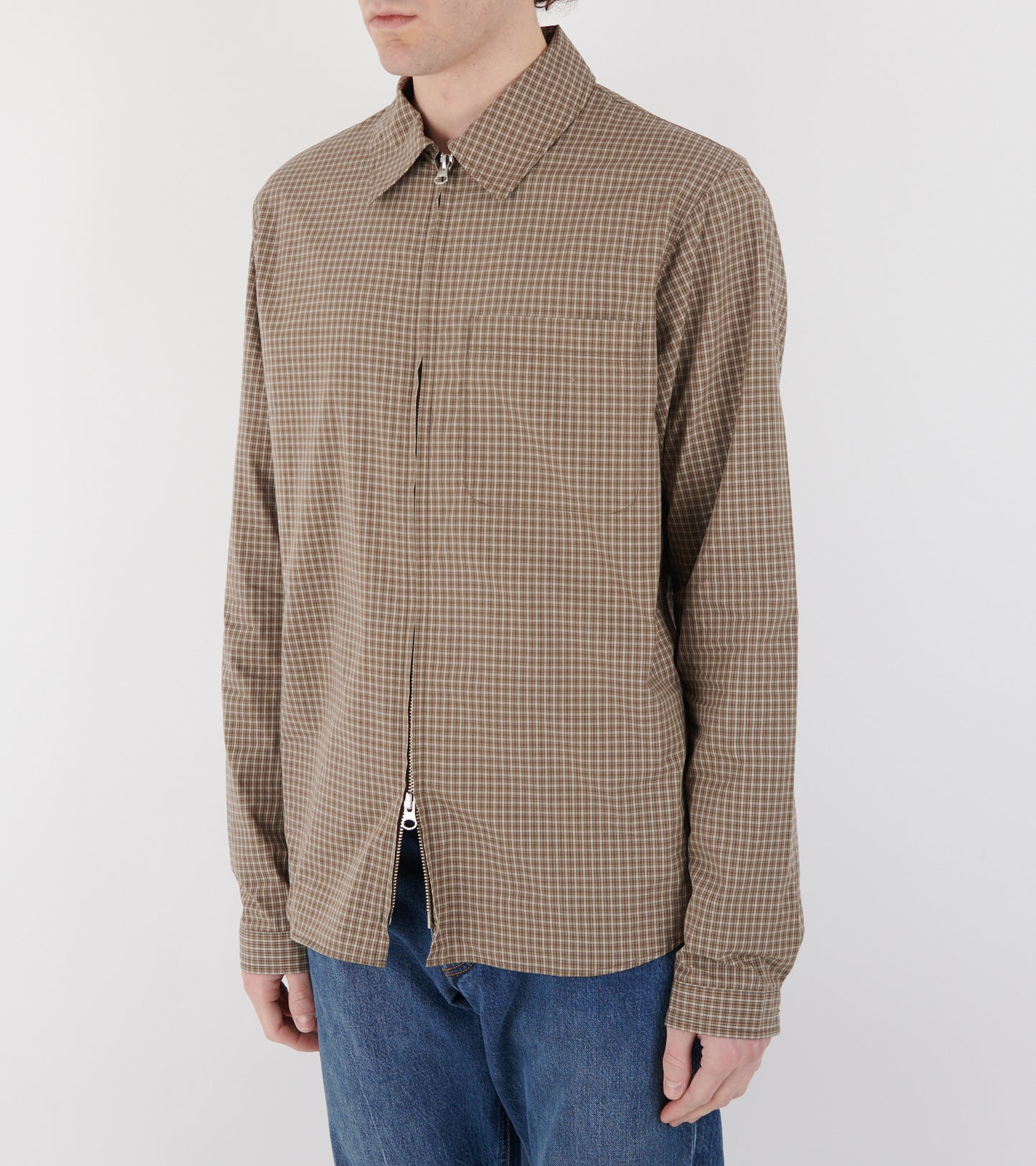 Another Zip Shirt 1.0 Khaki/Brown Check