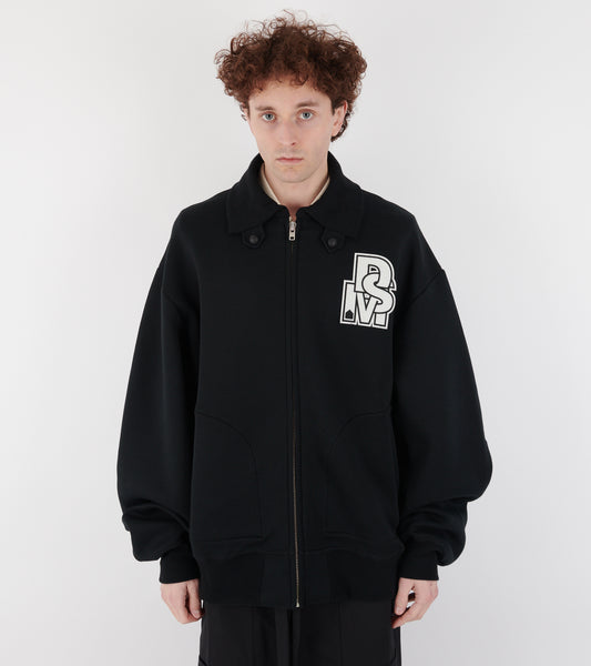 Varsity Sweatshirt Jacket Black