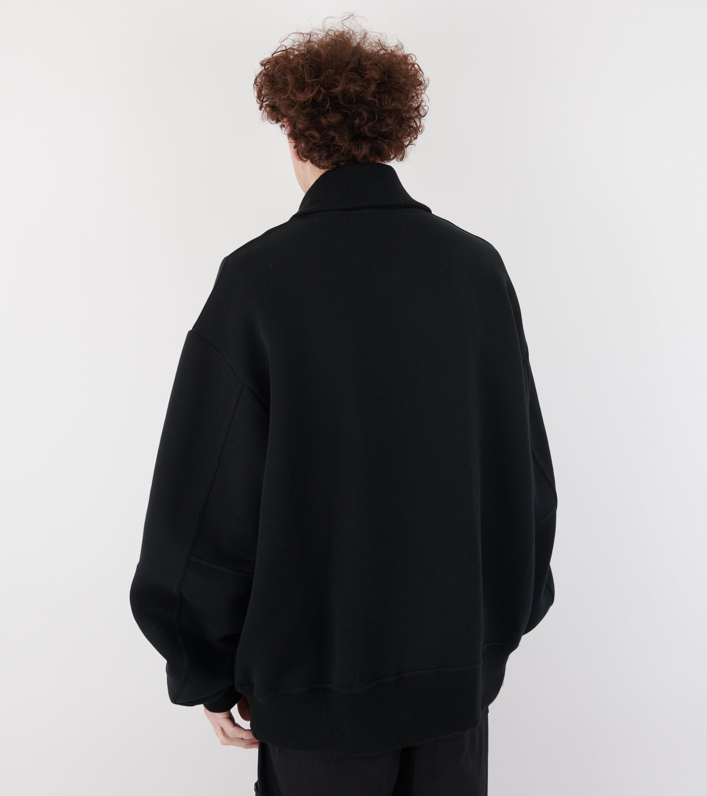 Varsity Sweatshirt Jacket Black