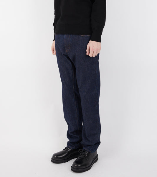 Indigo Denim Rinsed Straight Jeans Dark Blue