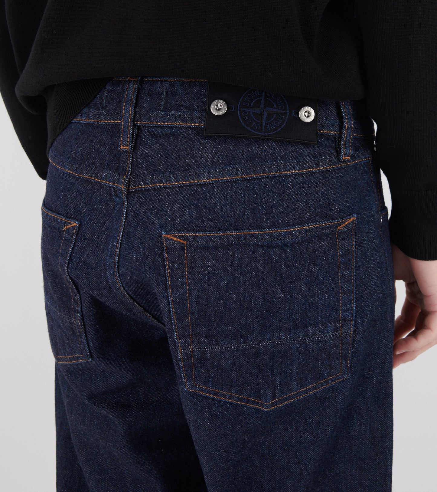 Indigo Denim Rinsed Straight Jeans Dark Blue