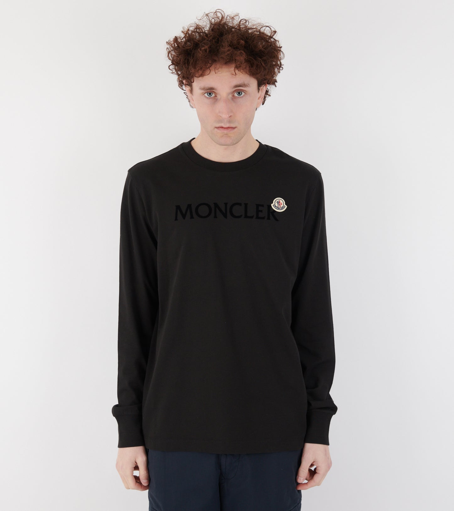 Velour Logo L/S T-shirt Black