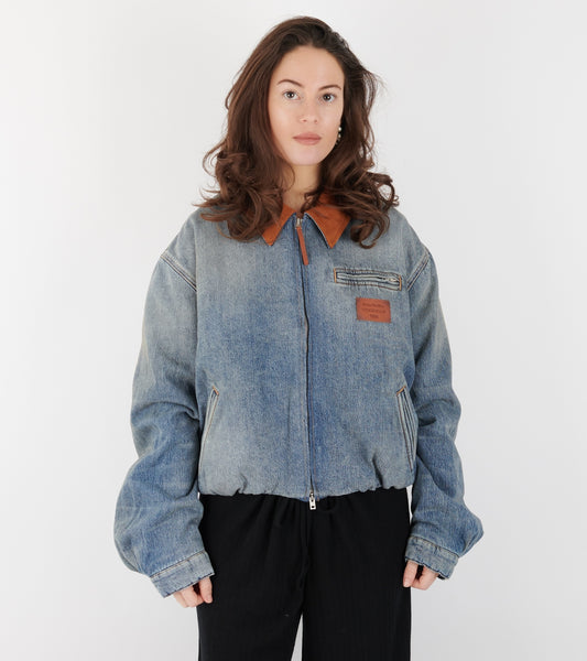 Denim Bomber Blouson Mid Blue