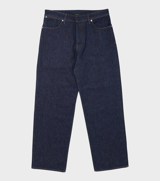 Indigo Denim Rinsed Loose Jeans Blue