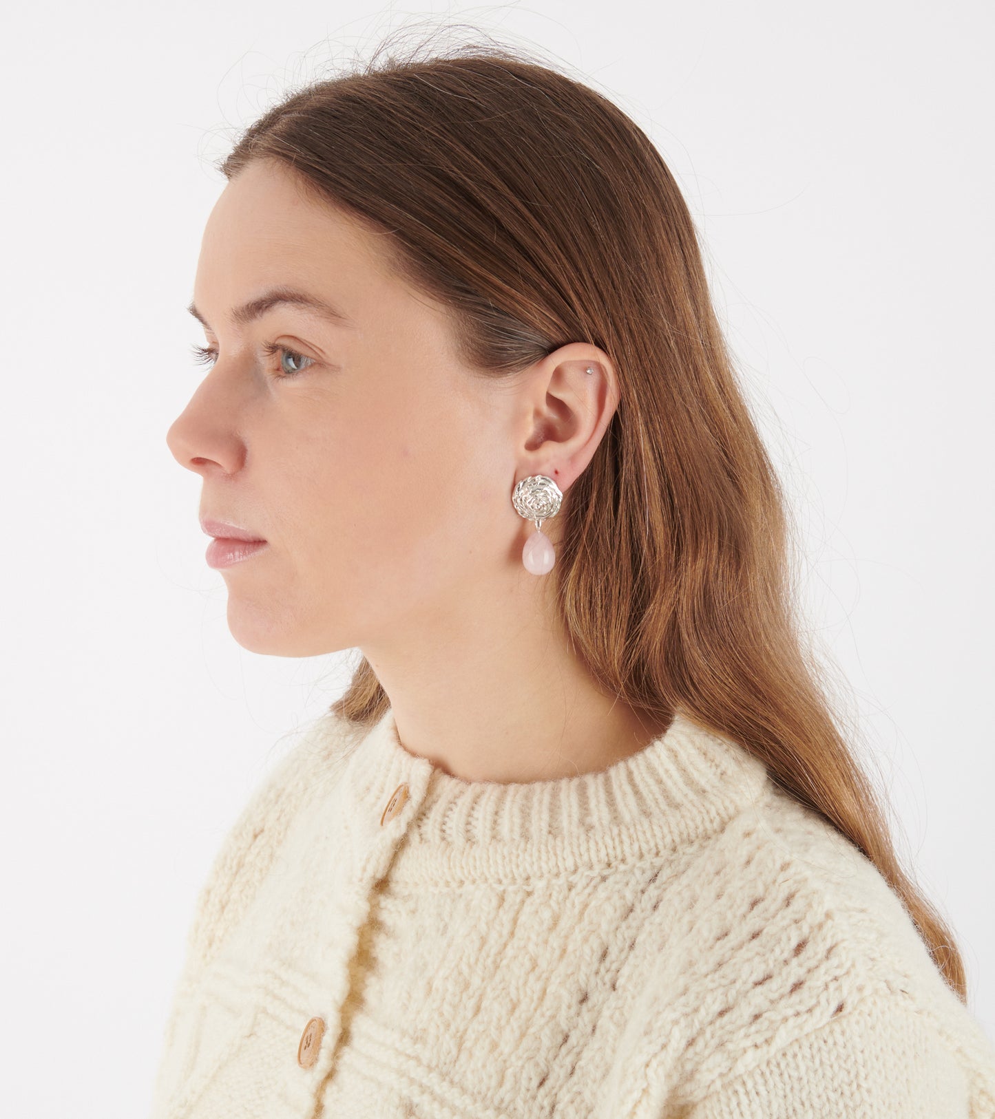 Breton Blush Earrings Silver