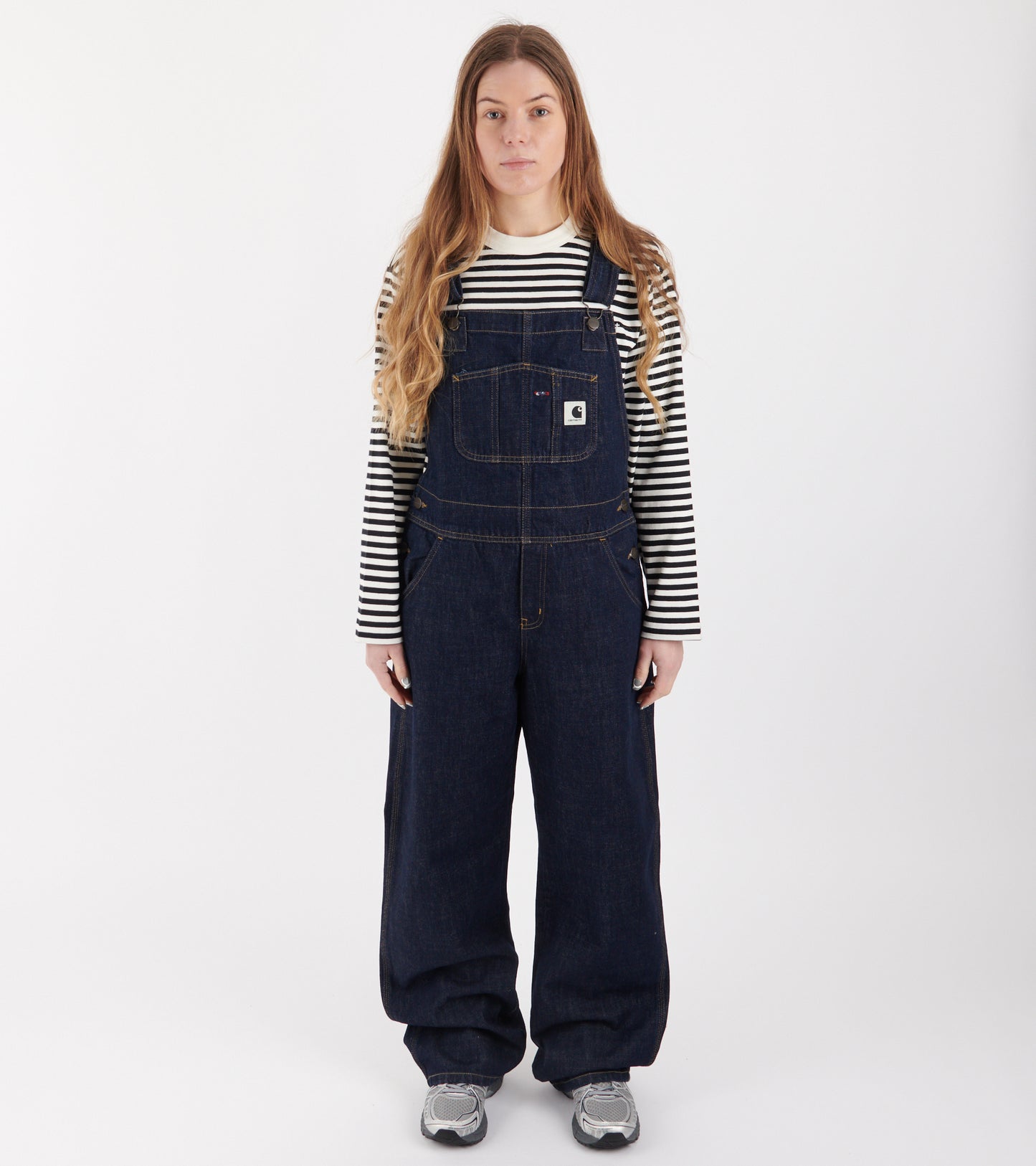 W Bib Overall Straight Blue Rinsed