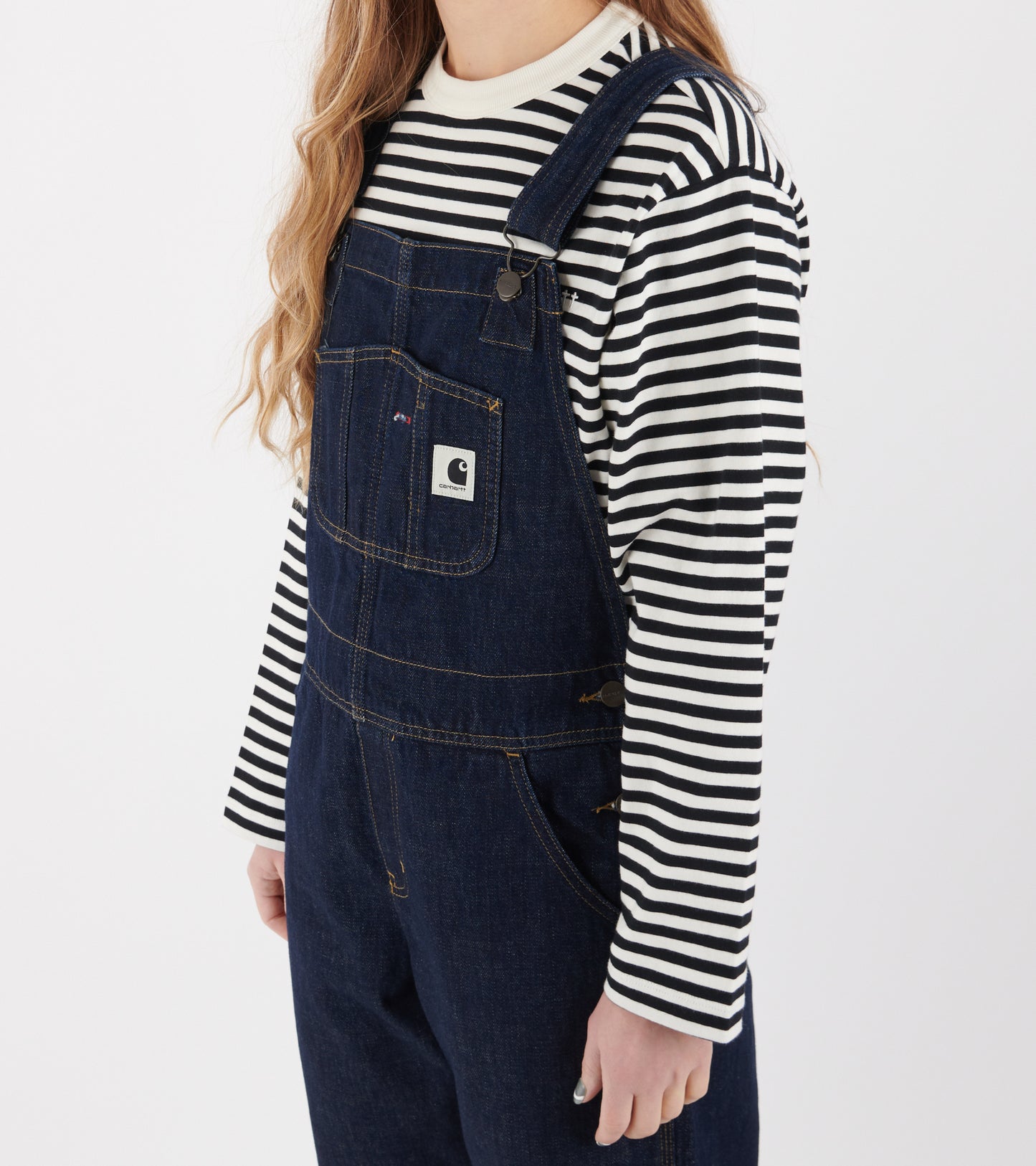 W Bib Overall Straight Blue Rinsed