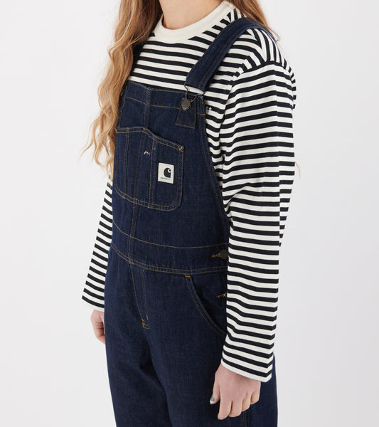 W Bib Overall Straight Blue Rinsed