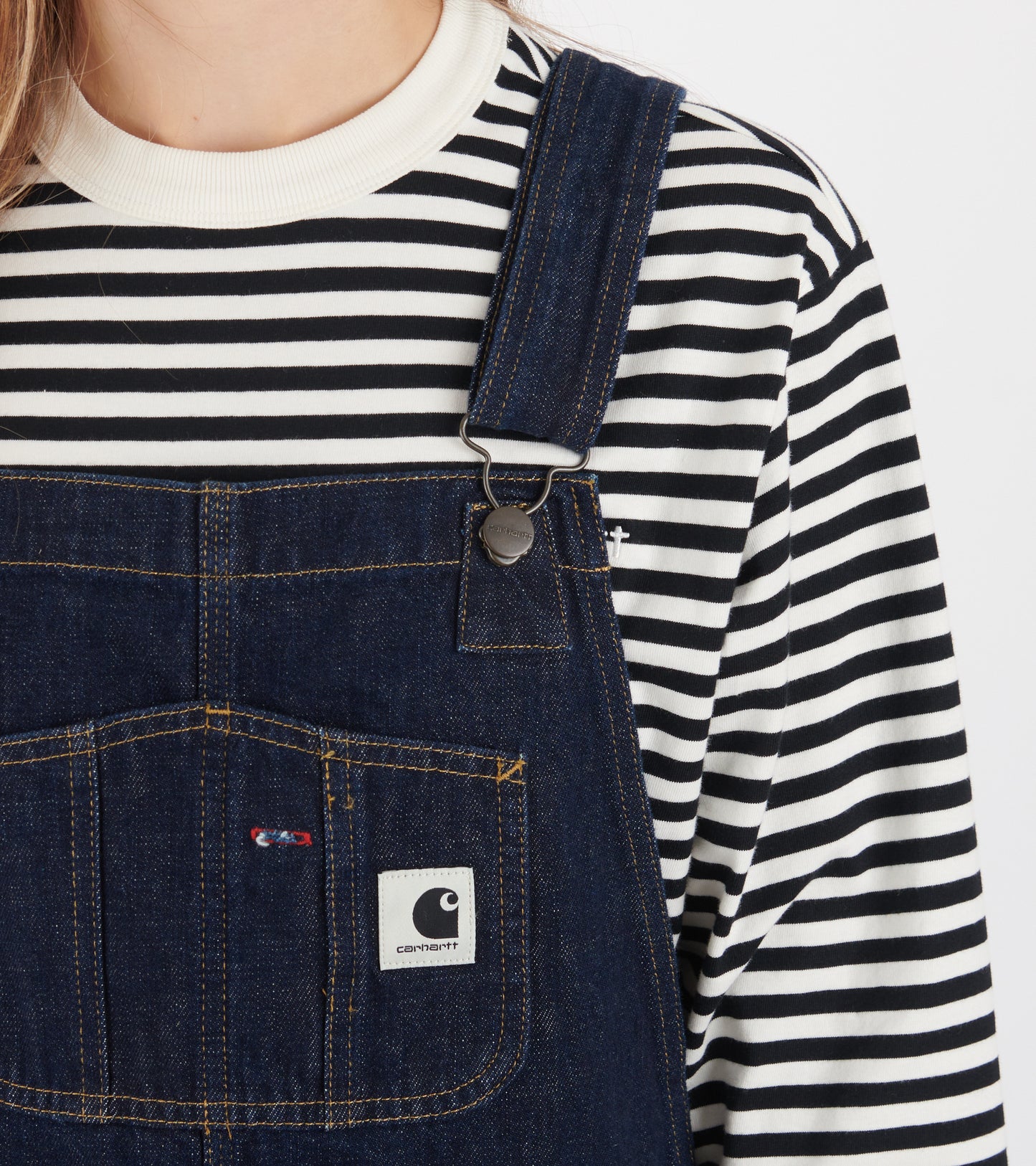 W Bib Overall Straight Blue Rinsed