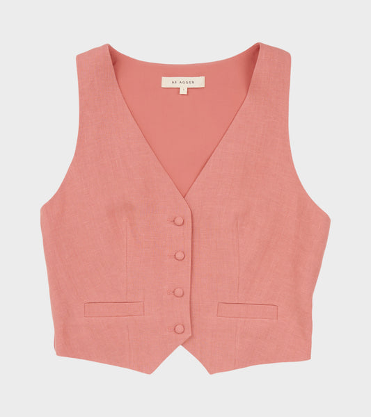 Linen Vest Raspberry