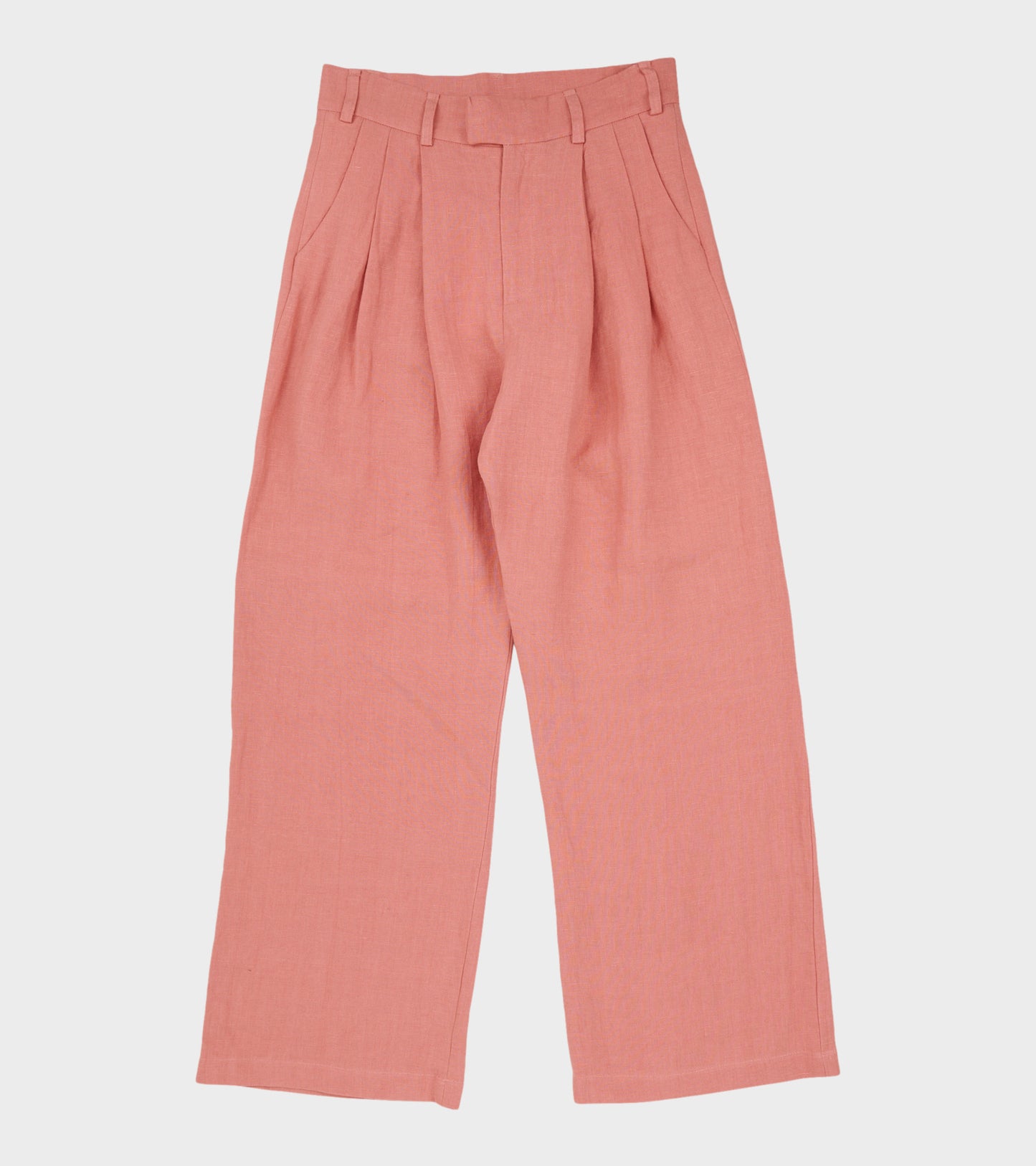 Linen Wide Box Pants Raspberry