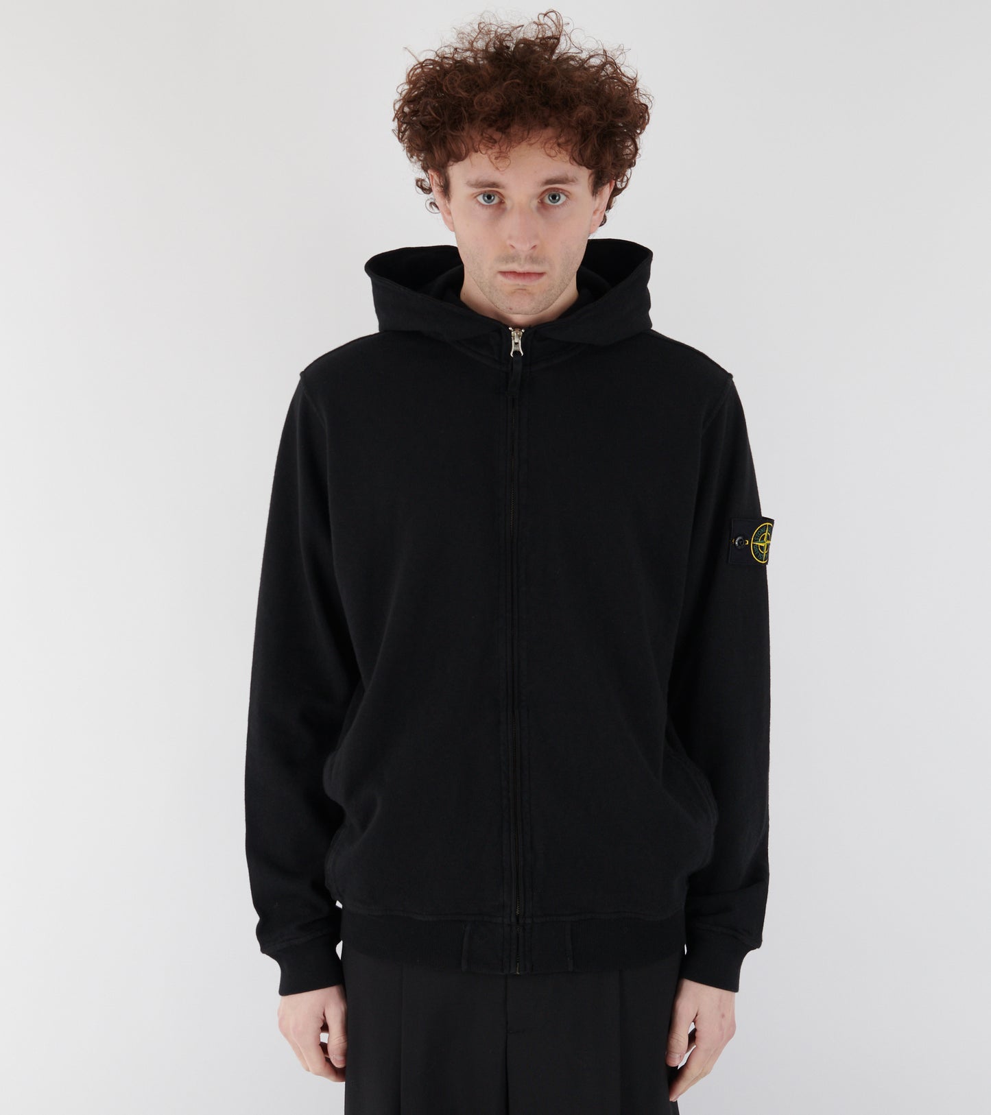 Cotton Zip Hoodie Black