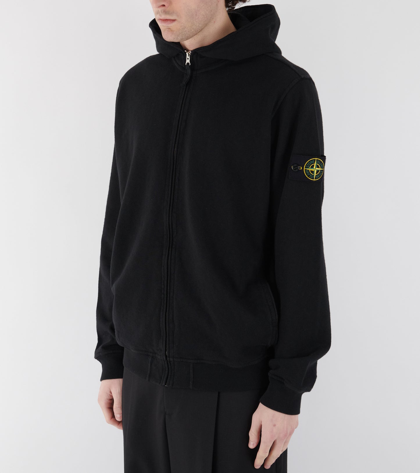 Cotton Zip Hoodie Black