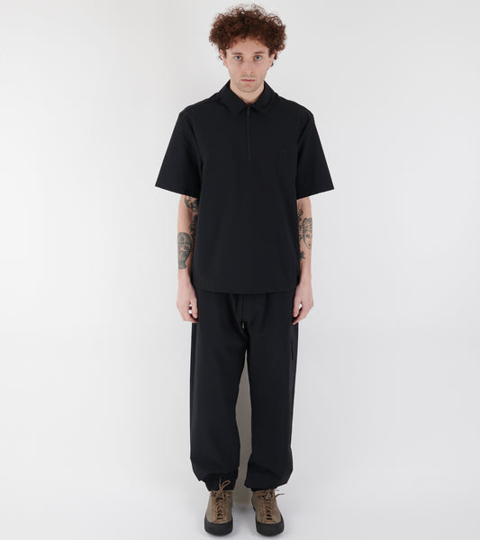 Logo Short Sleeve Half-zip Shirt Black