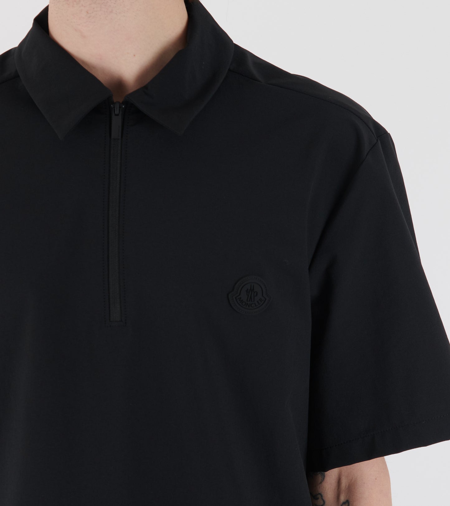 Logo Short Sleeve Half-zip Shirt Black