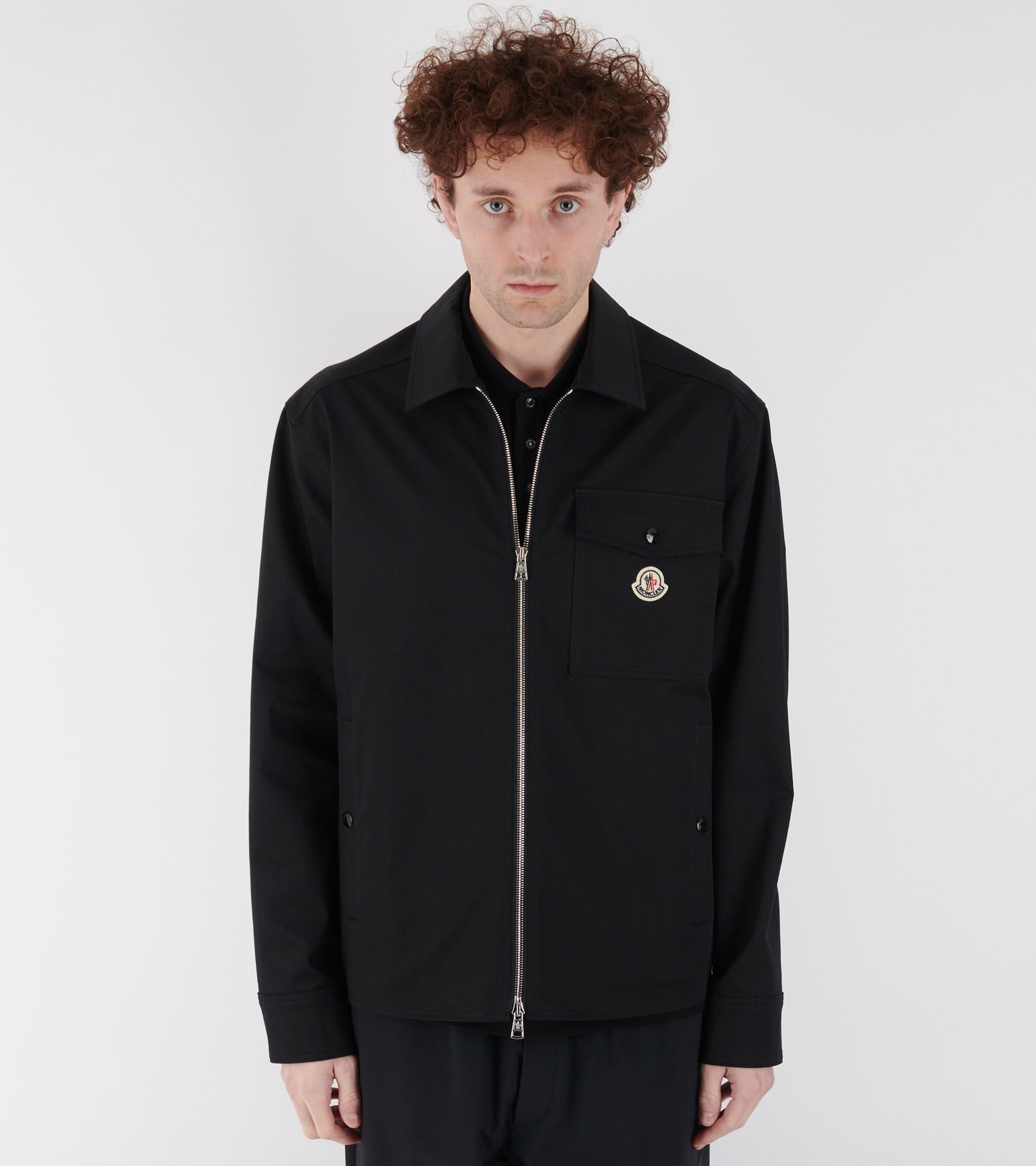 Cotton Blend Shirt Jacket Black