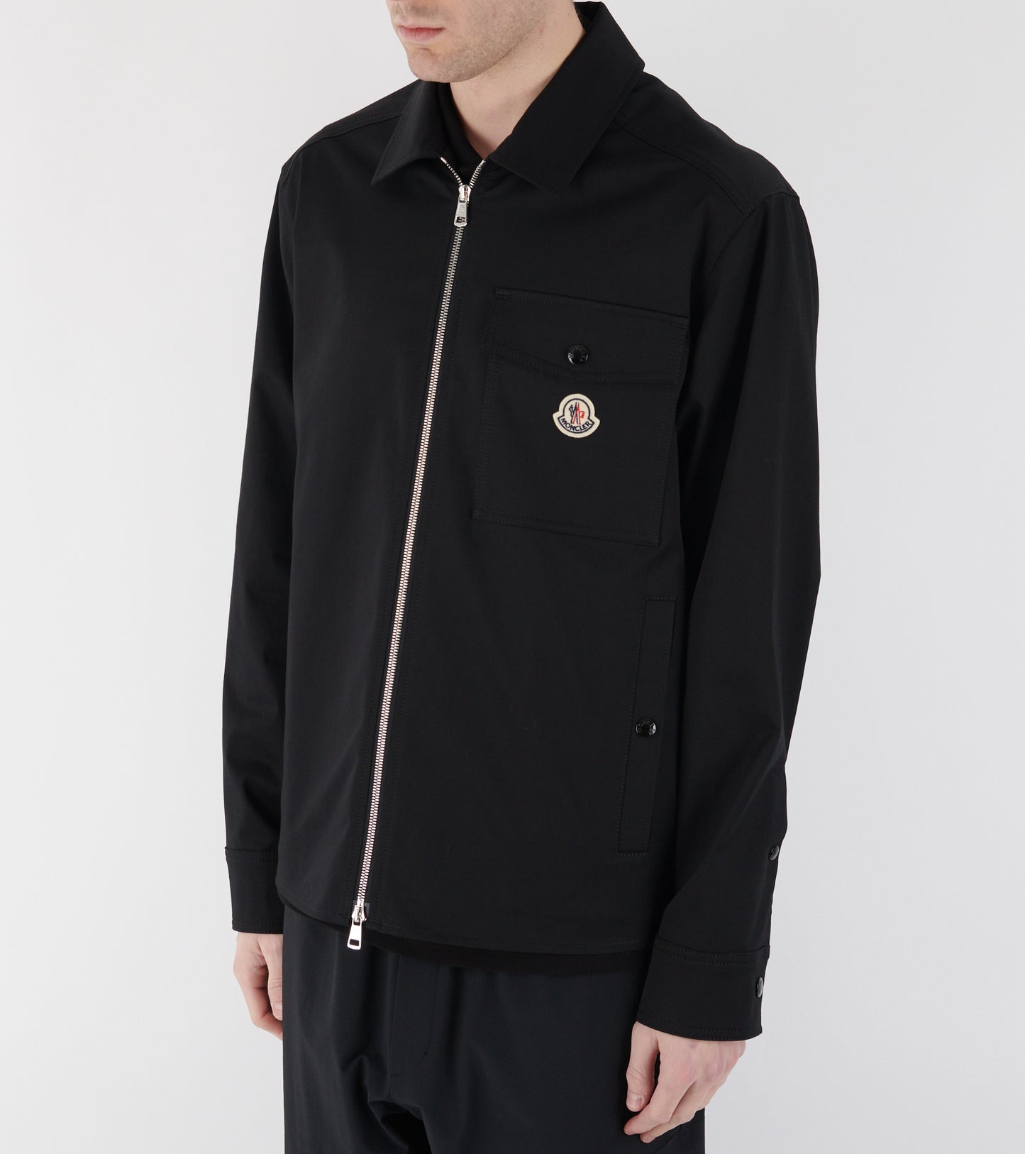 Cotton Blend Shirt Jacket Black