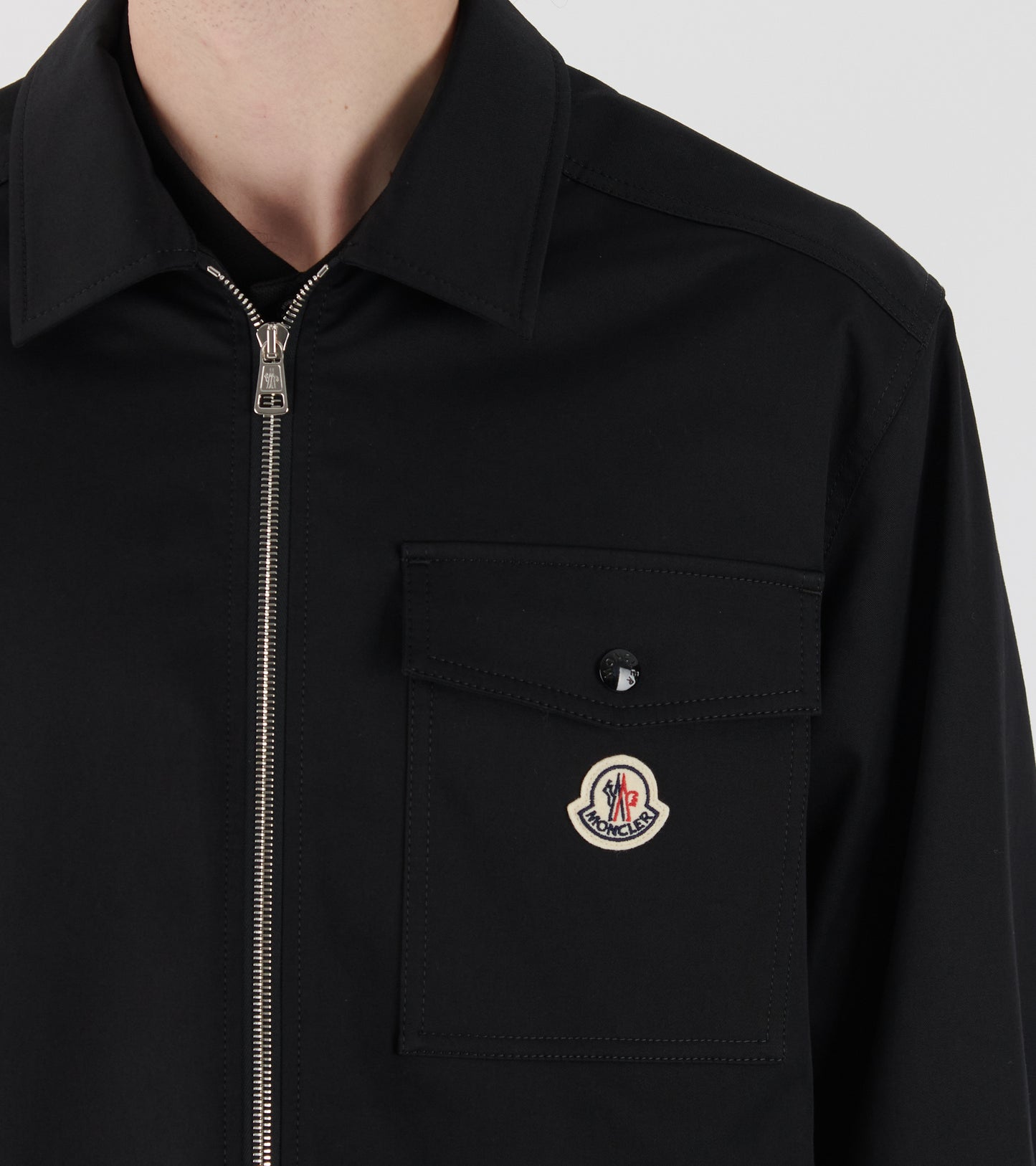 Cotton Blend Shirt Jacket Black