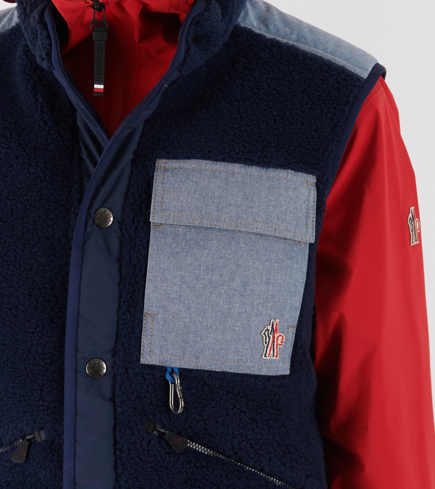 Teddy & Chambray Vest Navy Blue