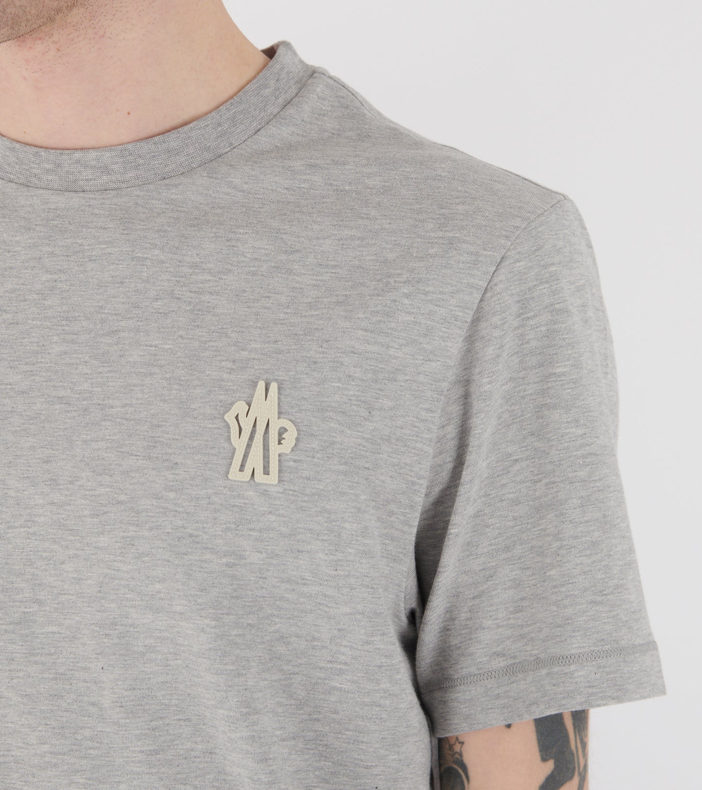Logo Patch Cotton Blend S/S T-shirt Grey