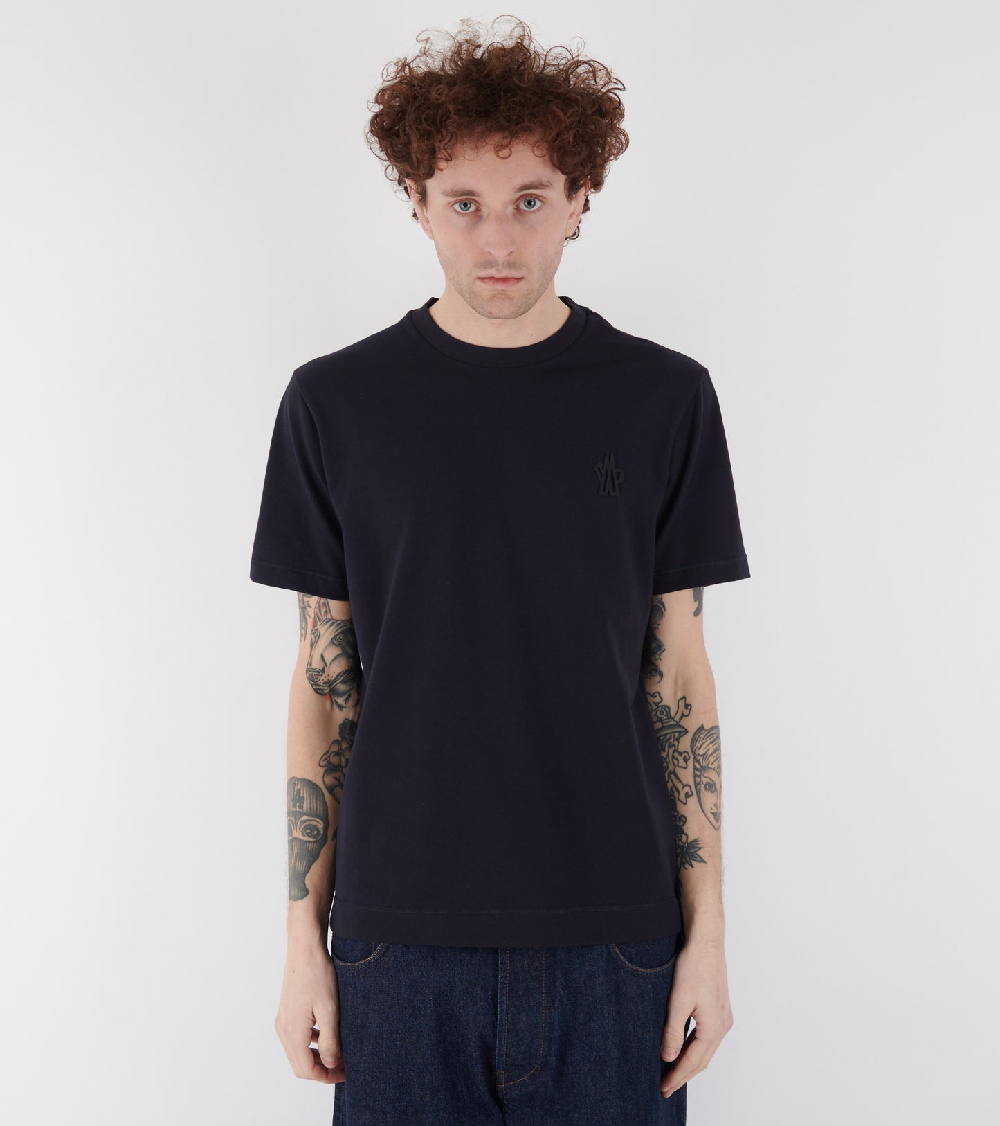 Logo Patch Cotton Blend S/S T-shirt Navy