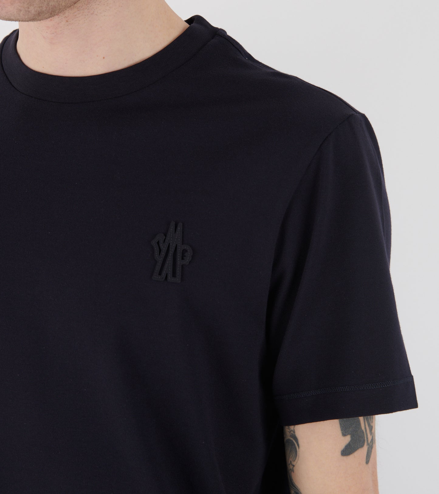 Logo Patch Cotton Blend S/S T-shirt Navy