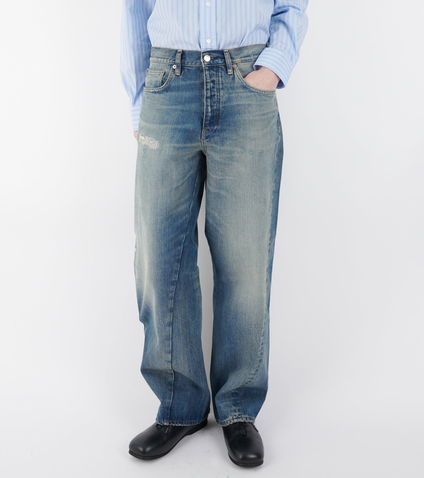 Wide Twist Jeans Well Worn Blue