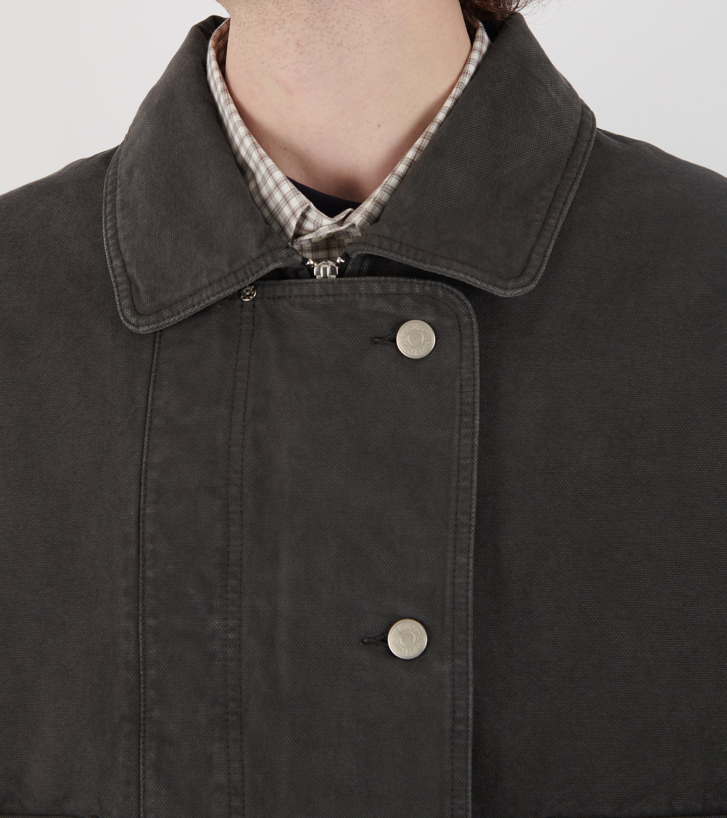 Courier Jacket Washed Grey Canvas