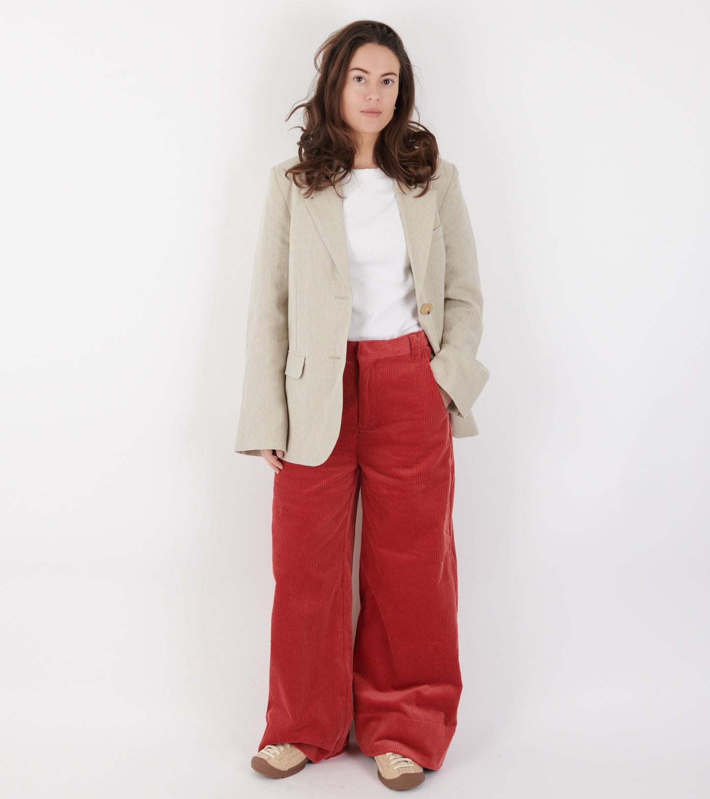Corduroy Wide Pants Dusty Rose