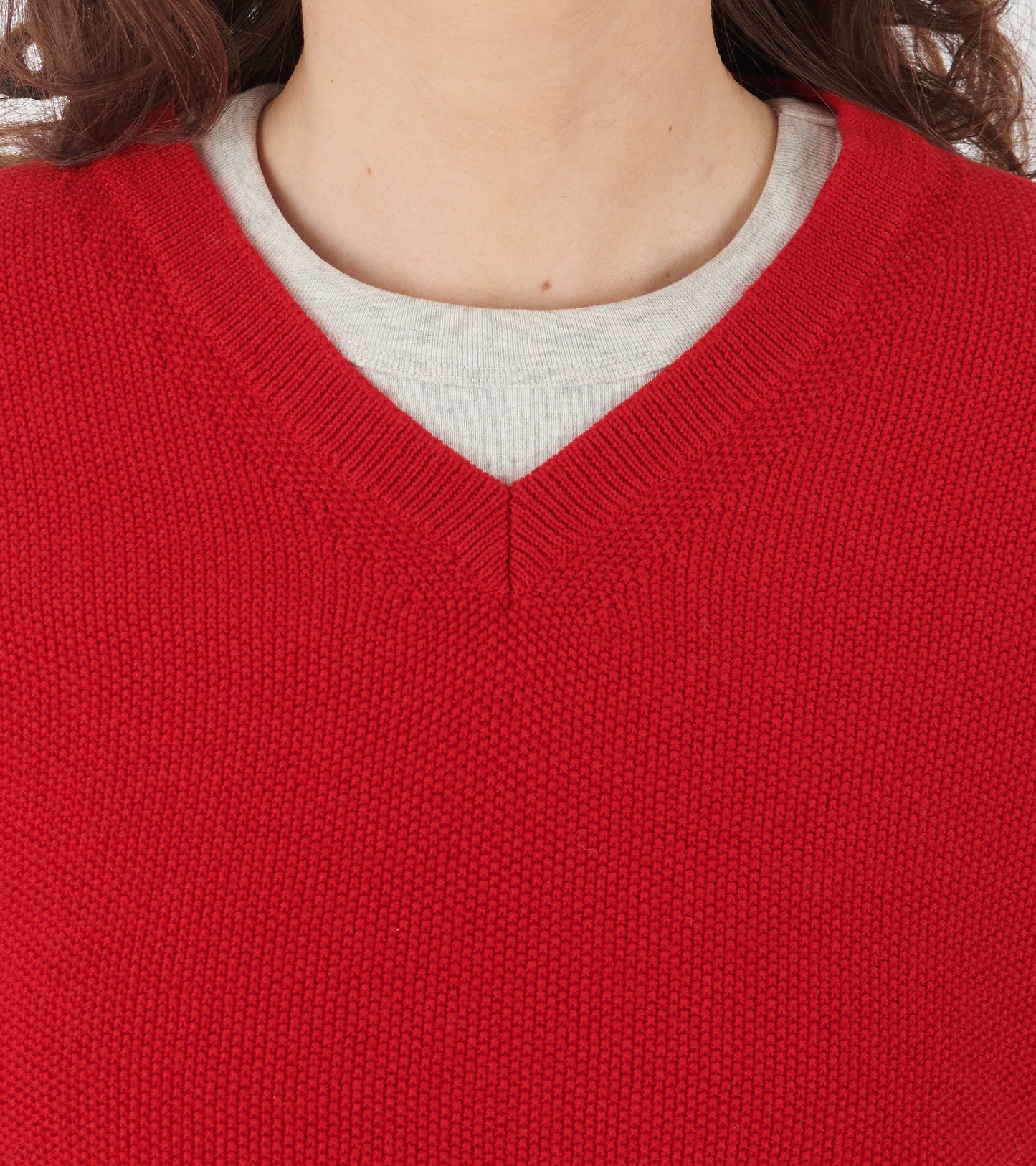 Merino Knit Vest Red