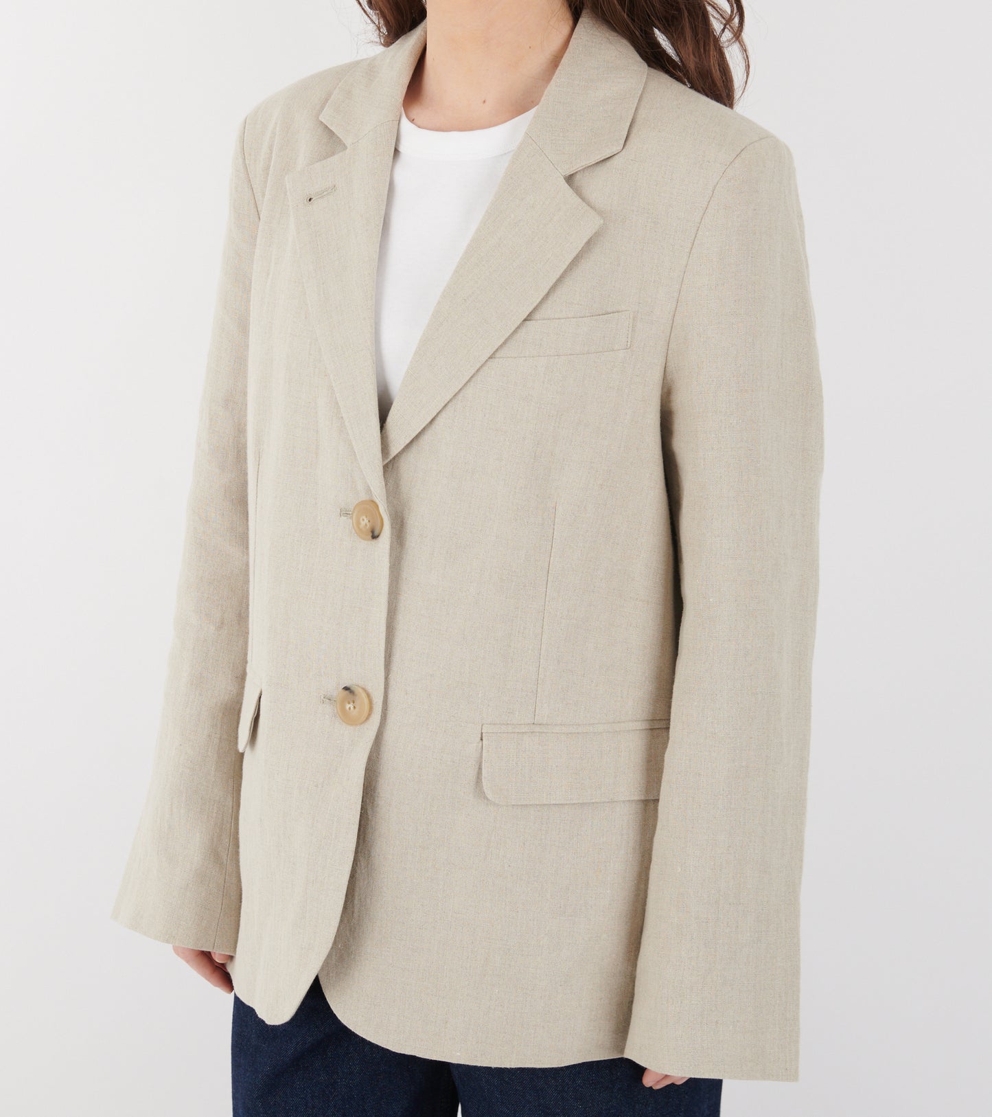 Linen Straight Blazer Nature