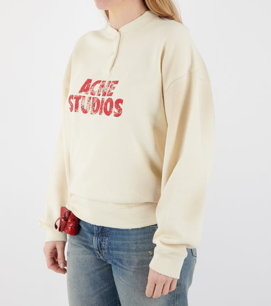 Fleece Logo Sweatshirt Off-white