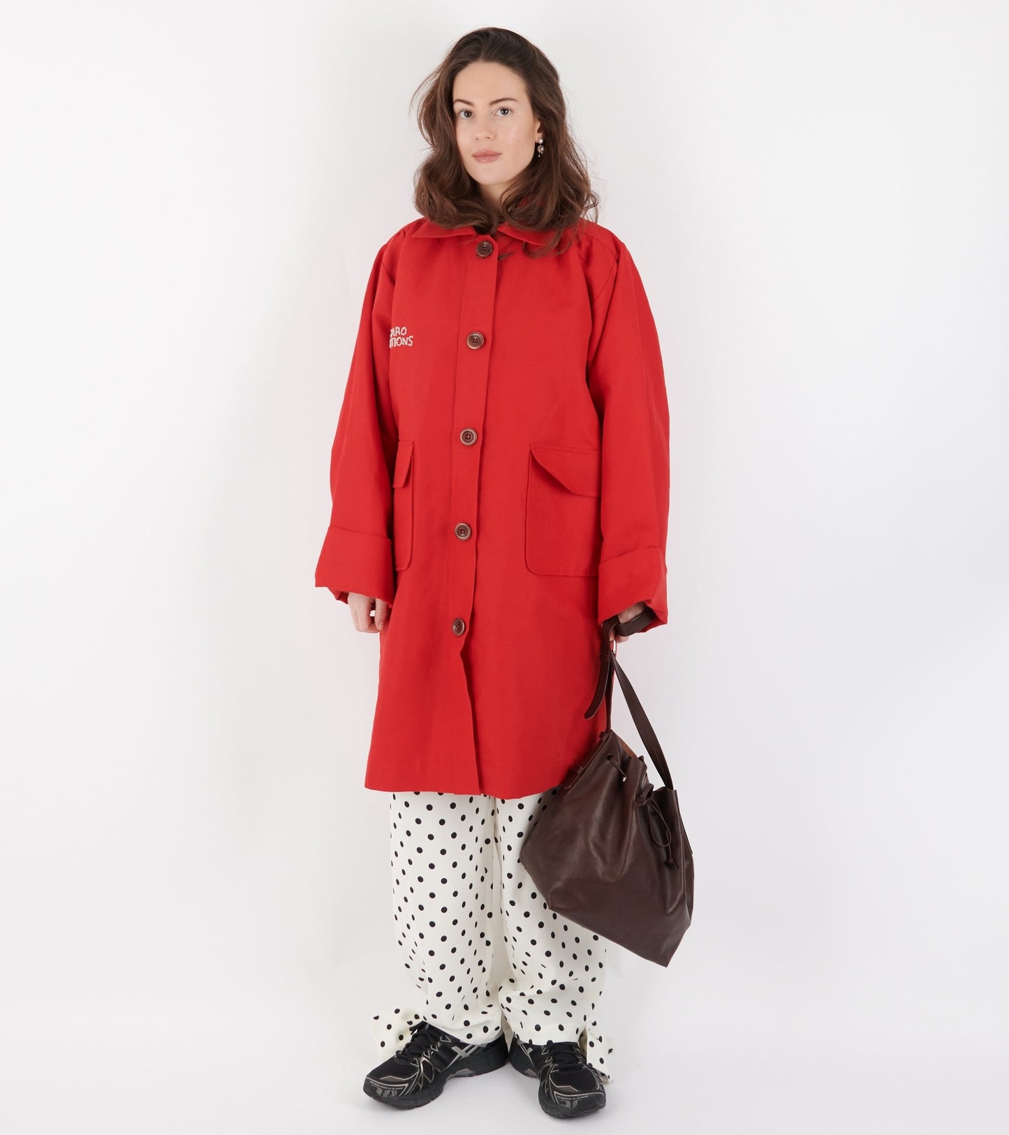 Anna Coat Cat On Ladder Red