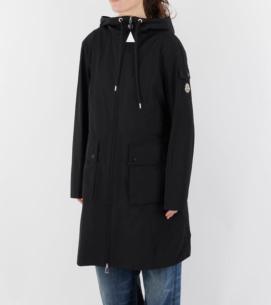 Laerte Hooded Parka Coat Black