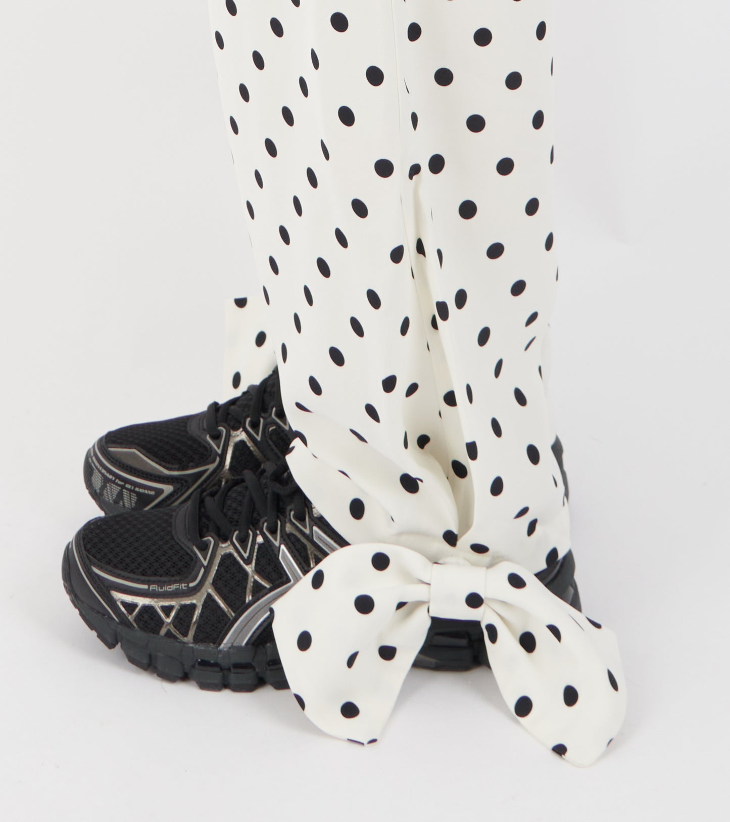Coco Pants W. Bows White/Black Dots